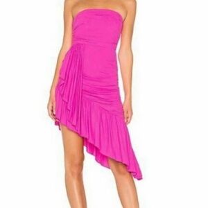 REVOLVE Vibrant Pink Asymmetrical Dress